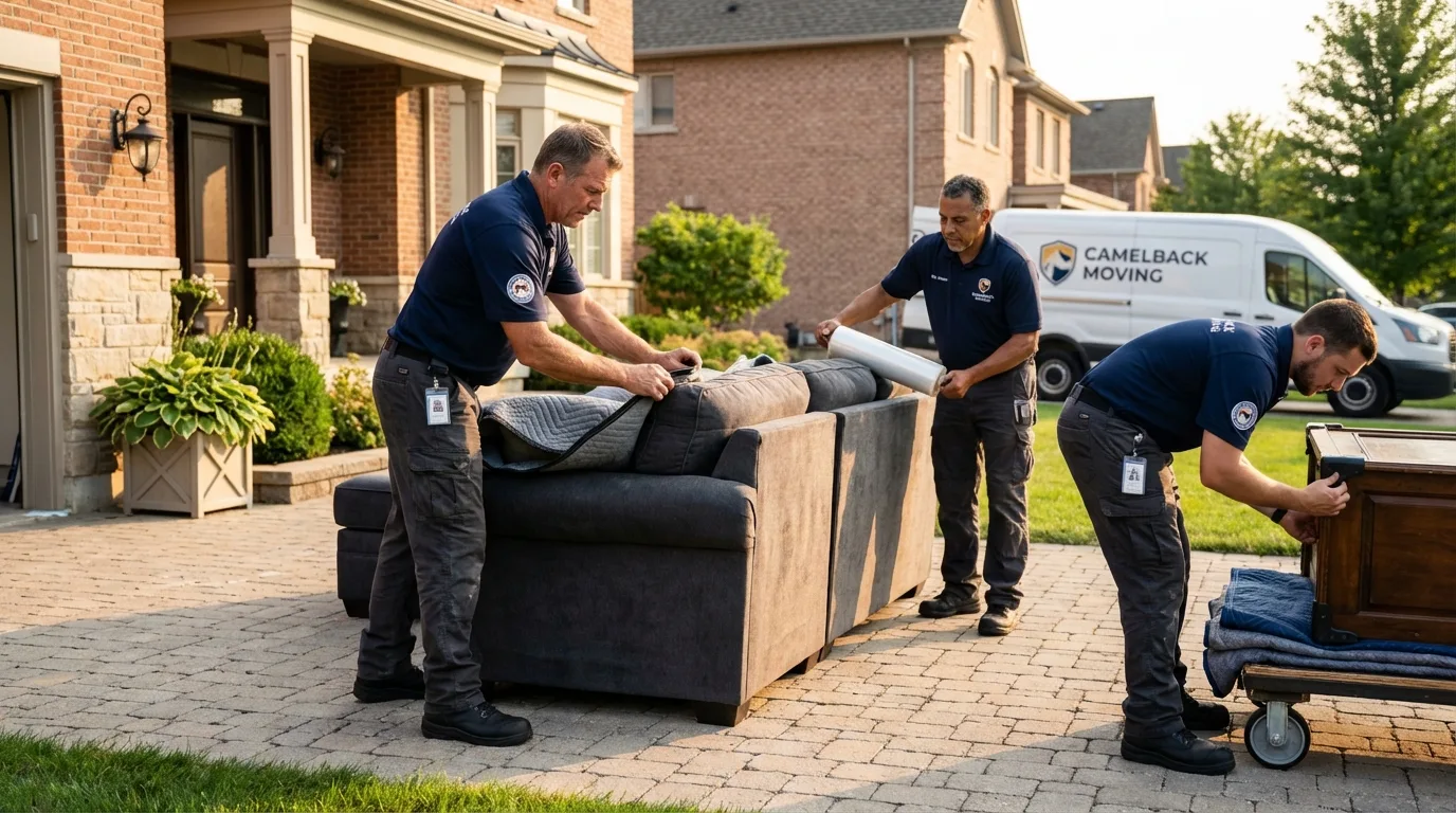 Large estate moving crew wrapping furniture in Jarrettsville, MD