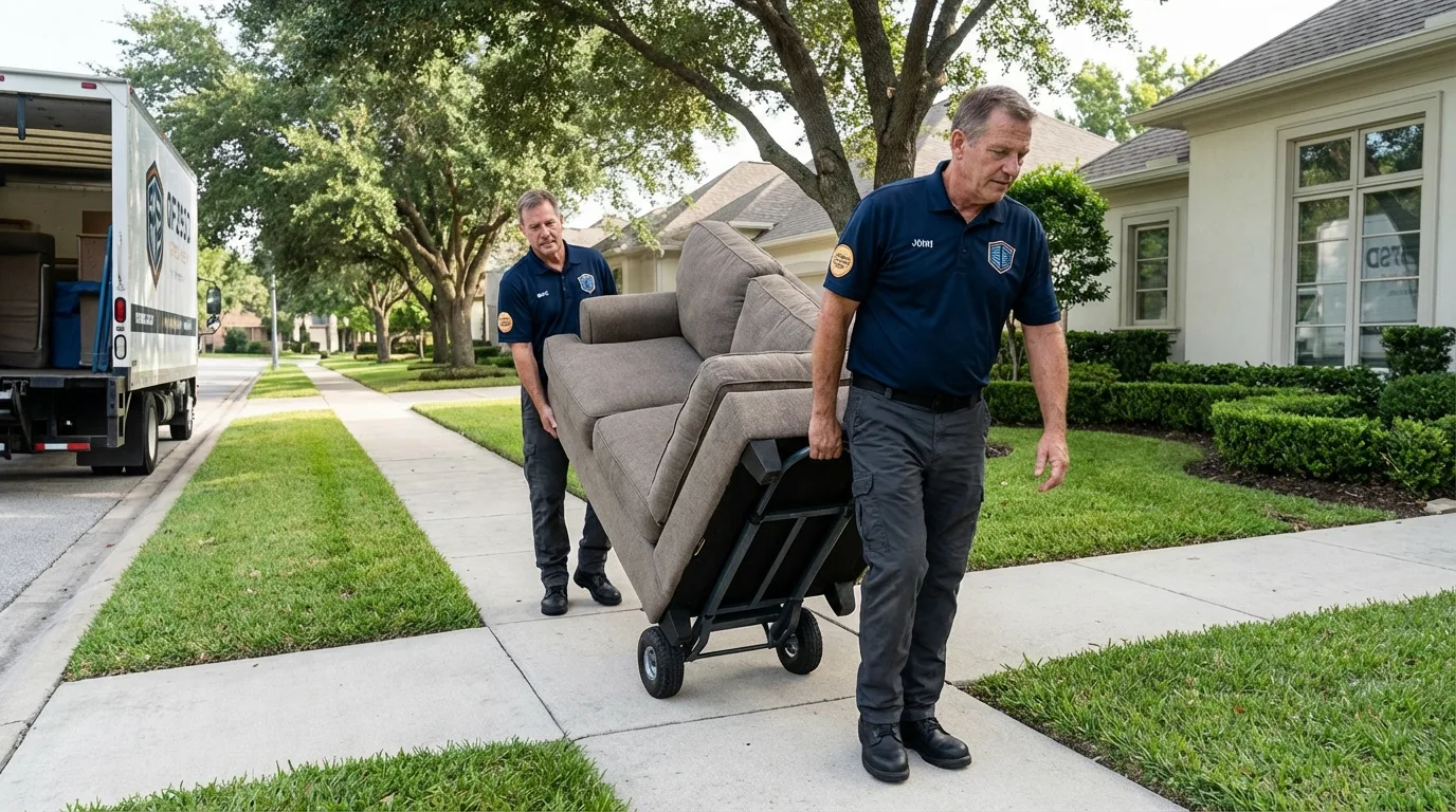 Local residential moving crew loading furniture in Jarrettsville, MD