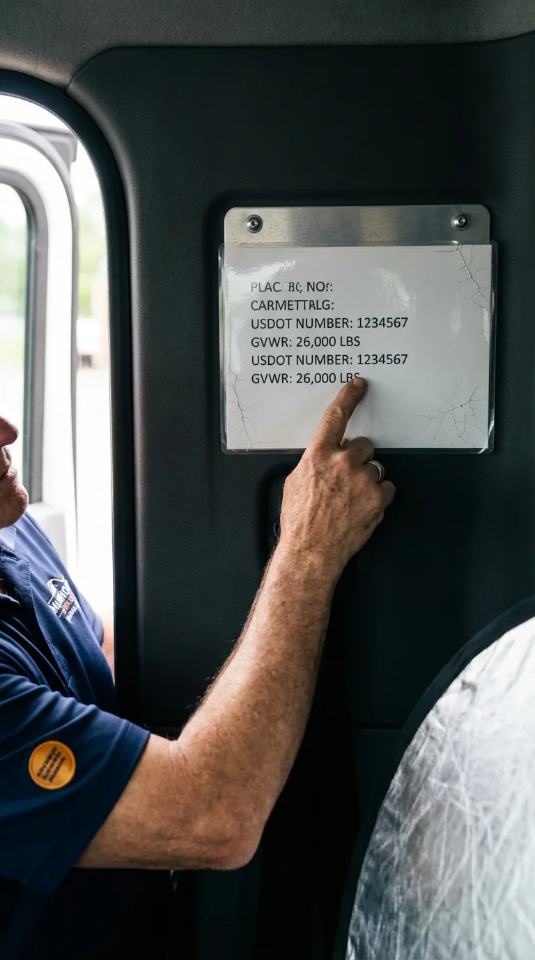 USDOT licensing placard verification in Jarrettsville